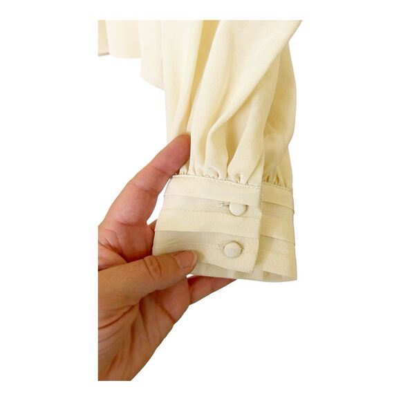 ULLA JOHNSON Aria Ruffle Silk Tunic Peasant Top ~ Bone Sz 8 - Picture 6 of 8